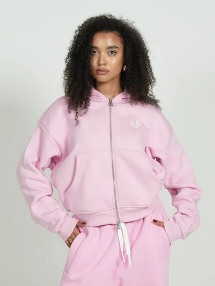 Levoleur Raws Zipper Pink Hoodie