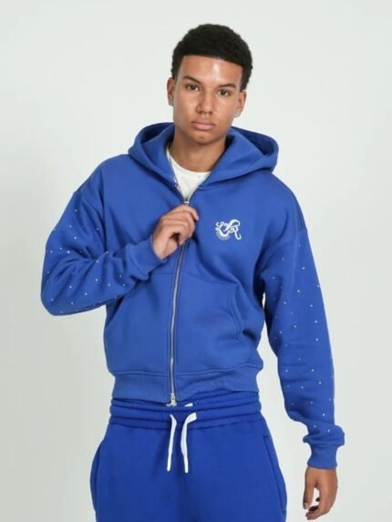 Levoleur Raws Zipper Blue Hoodie
